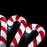 Dual Power Solar Set of 6 LED Candy Cane Stakes Path Light