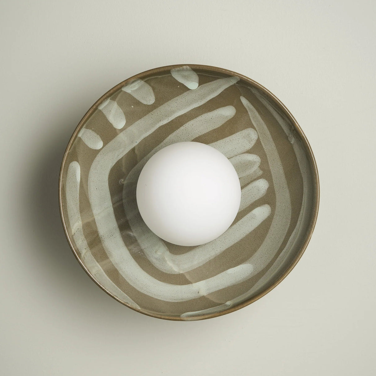Dish Wall Sconce in Olive Spaghetti Junction by Robert Gordon