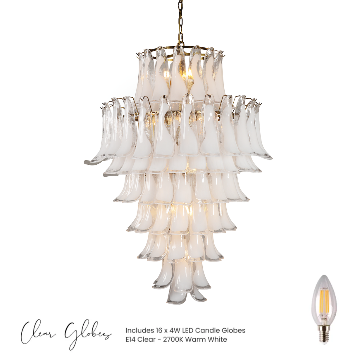 Josephine White Chandelier - Large