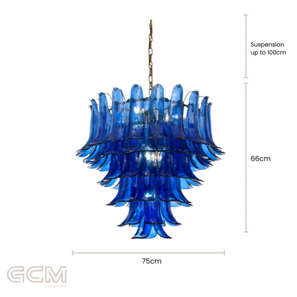 Josephine Peacock Blue Chandelier - Medium