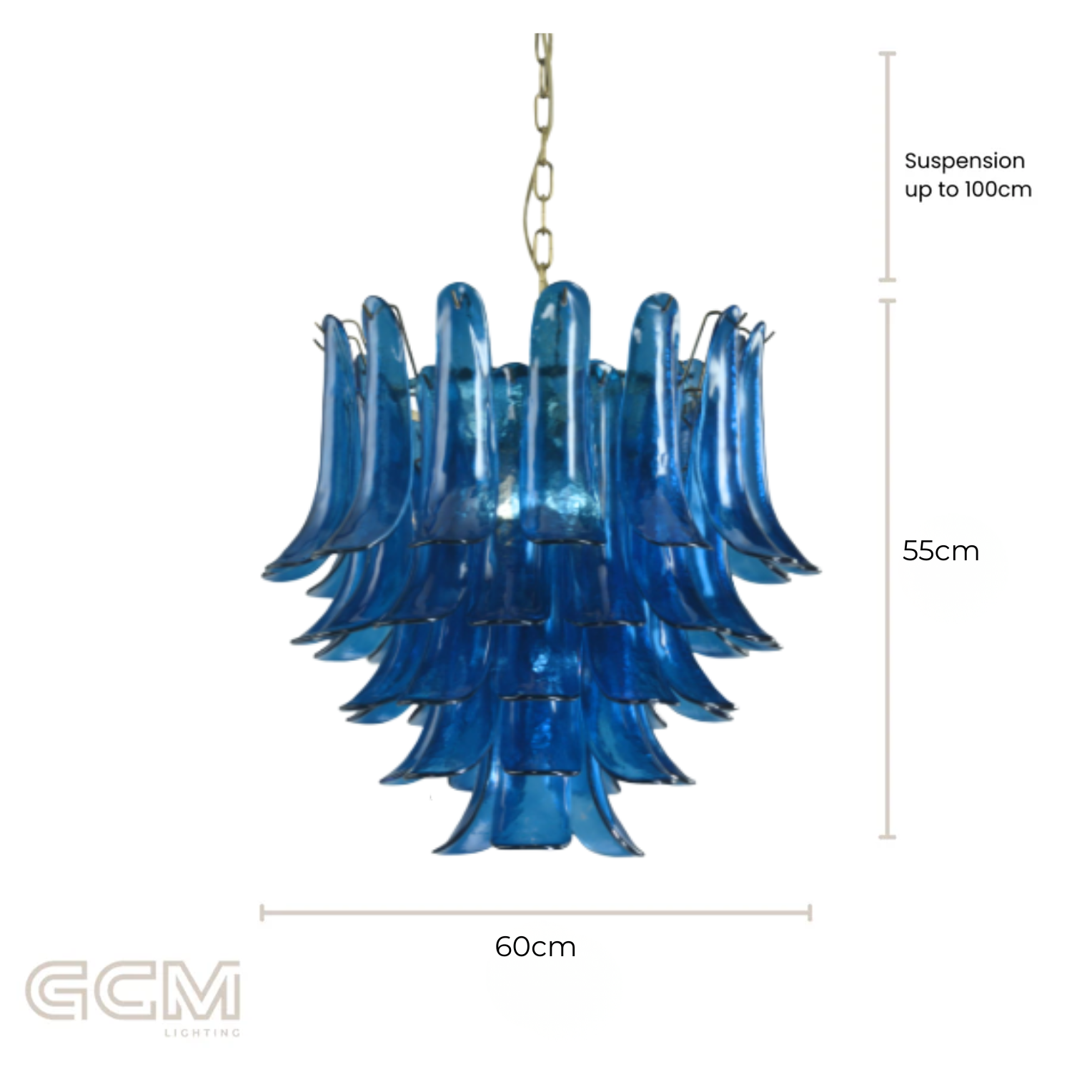Josephine Peacock Blue Chandelier - Small