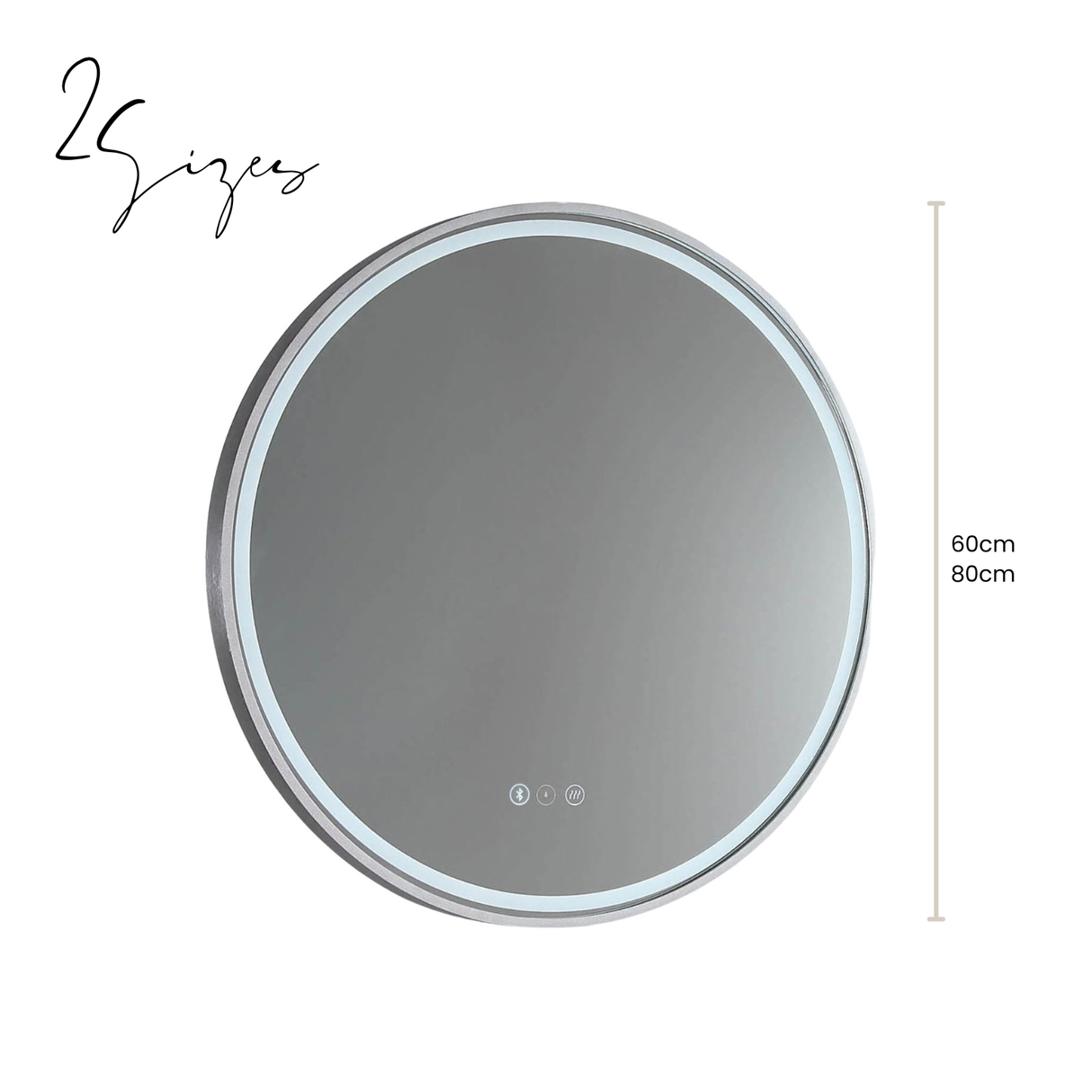 Sphere LED Mirror - Georgian Metal
