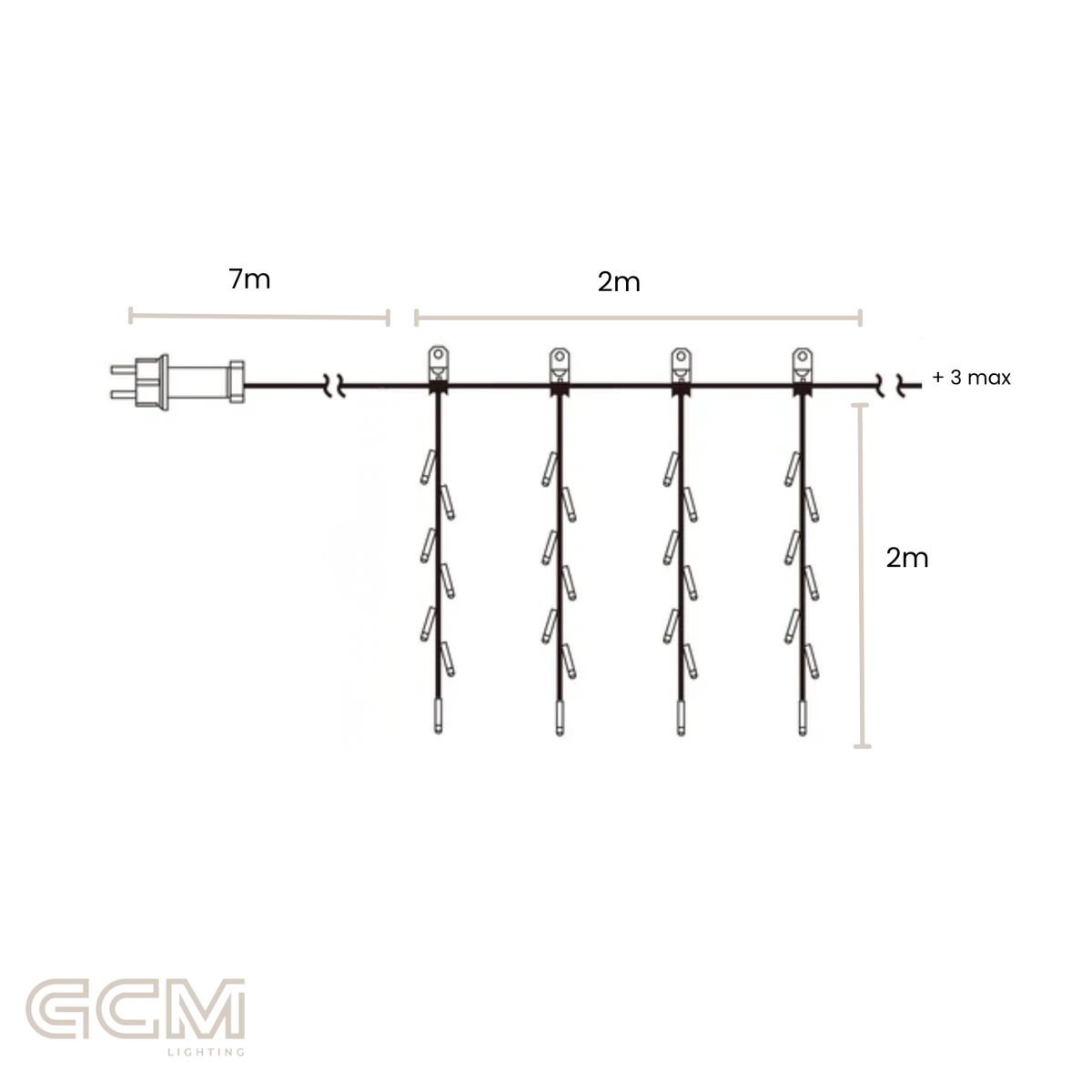 160 LED Connectable Curtain Light - Multicolour