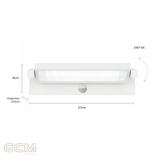 Adjustable LED Floodlight - White with Sensor
