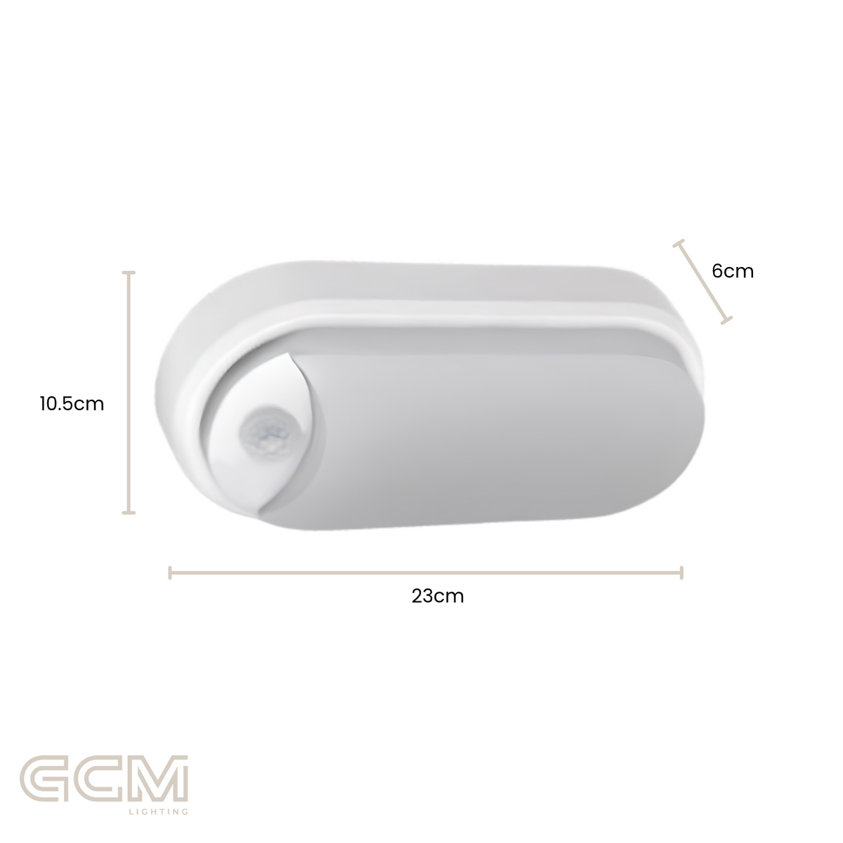 Cove 15W Tricolour LED Oval Bunker Light with Sensor