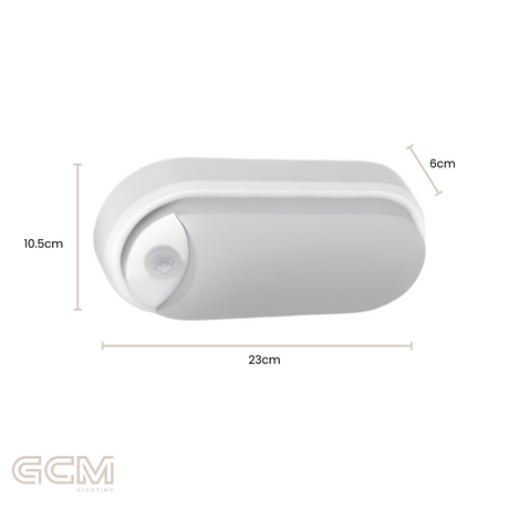 Cove 15W Tricolour LED Oval Bunker Light with Sensor
